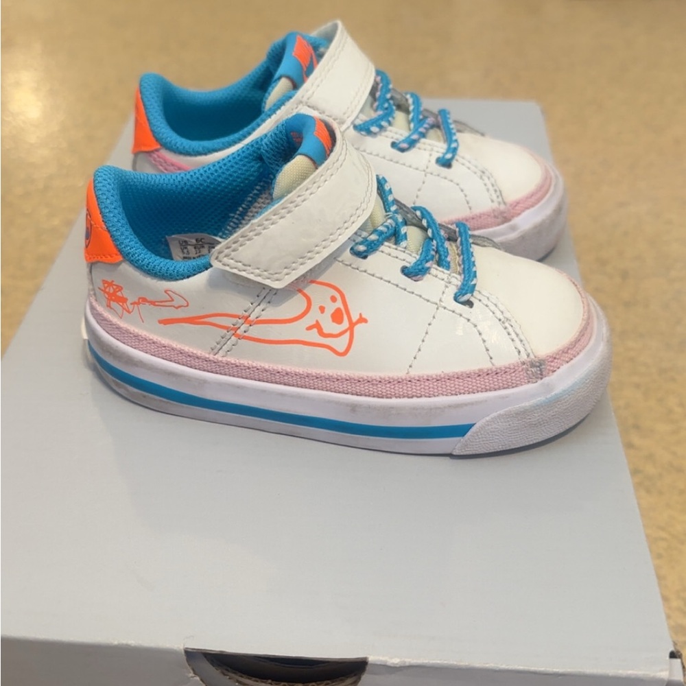 Toddler Nike court legacy  White and Blue Sneakers